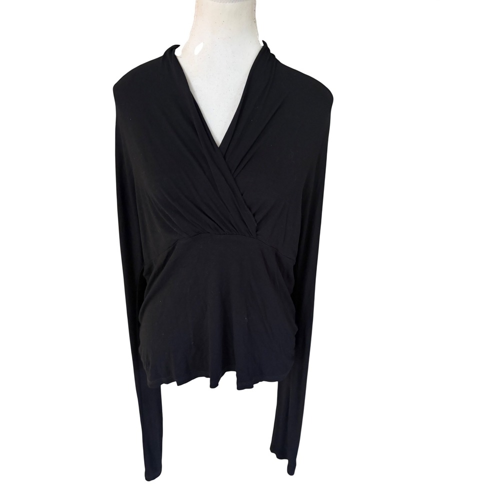 MAXMARA Black V Neck Slouch‎ Sleeve Long Sleeve Jersey Size XL